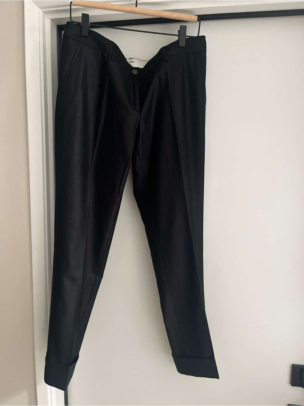 Vintage Hussein Chalayan Tailored Black Cropped Dress Pants